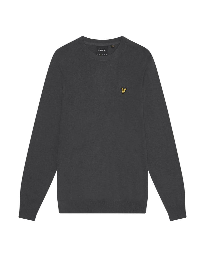 Lyle & Scott Baumwoll-Merino-Pullover mit Rundhalsausschnitt Maglione Lavorato a Maglia Uomo (Pacco da 1)