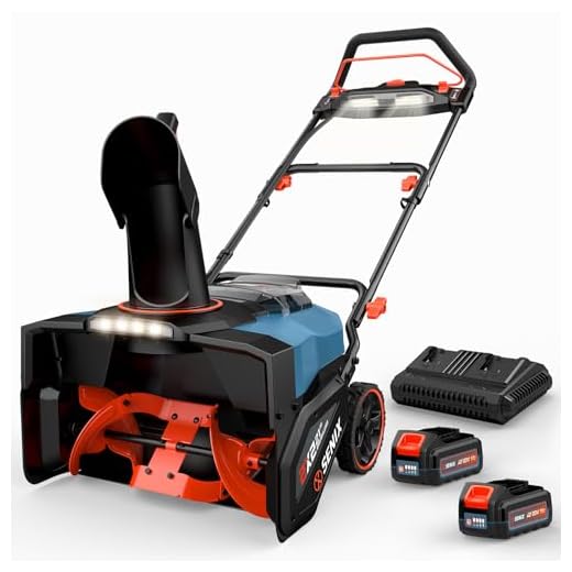 SENIX 2X2 40V Max Cordless Snow Blower with Variable-Speed Steel Auger, 21" Width, 12" Depth, 33ft Max Throw, 1800W Brushless Motor,10000mAh Batteries & LED Lights 680Lbs/Min Snow Capacity(STX2-M1)