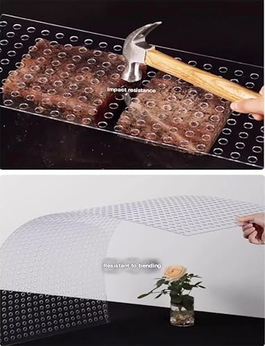 10mm Hole Polycarbonate Sheets - Decorative Leak-Proof Transparent Window Pads, Durable Mesh Screen for Home & Garden, 60x440cm, Weather Resistant, UV Protection