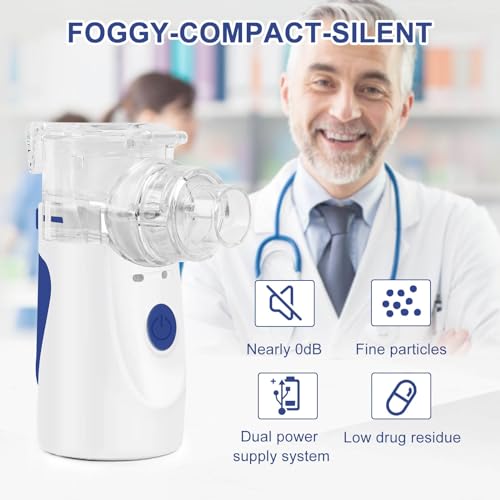 Aerosol Portatile Silenzioso, Aerosol Portatile Per Bambini Adulti, Aerosol Ultrasuoni Silenzioso, Nebulizzatore Inalatore Silenzioso Portatile, Aerosol Ricaricabile Per Uso Domestico E In Viaggio - 4