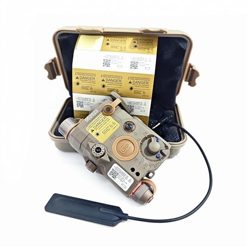 ProWildGear PEQ-15 Style Battery Case Box Sight + LED Flashlight BK/DE For AEG GBB CQB (DE/green dot)