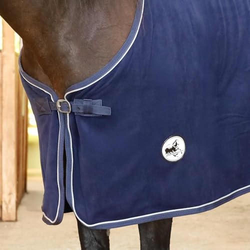 Jeffers Equine Elite Fleecedecke für Pferde, 167,8 cm, weich, verstellbare Passform, leicht, pflegeleicht, feuchtigkeitsableitend, Kühldecke mit Sattelgurt für nach dem Training, Reisen für Pferde