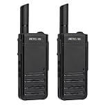 Retevis RB639 Walkie Talkie, 17mm Ultra Thin 2 Way Radio, 1000mAh Rechargeable USB-C, Walkie Talkies with Earpiece, VOX, License-Free Walkies for Restaurant, Retail (2 Pcs, Black)