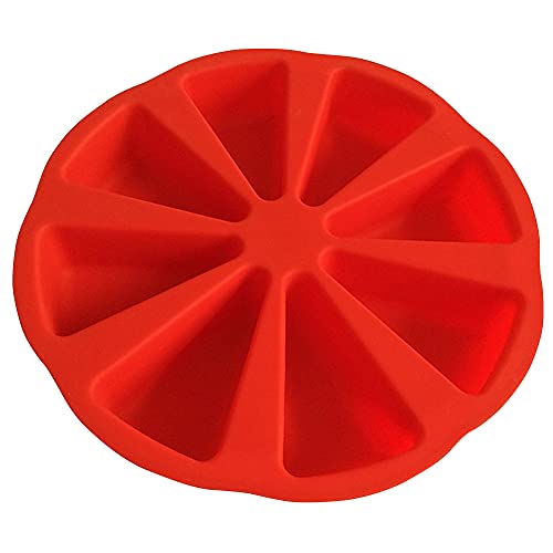 Aoguaro Stampo in silicone per quiche triangolari a 8 griglie, per forno e pizza, antiaderente, per fare fai da te, per torte, muffin, formaggi, pane, gelati, ecc