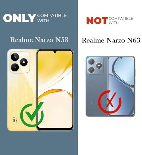 Image of Jkobi Lifetime Anti-Yellow MagSafe Compatible Clear Back Cover Case for Realme Narzo N53 (Sleek Hard Crystal | Shockproof and Camera Protection)
