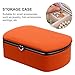 BESPORTBLE Fashionable PU Jewelry Box with Mirror Medium Orange Stylish Organizer Breathable Storage Case for Necklaces and Cosmetics Capacity with Dividers for Neat Dresser Arrangement