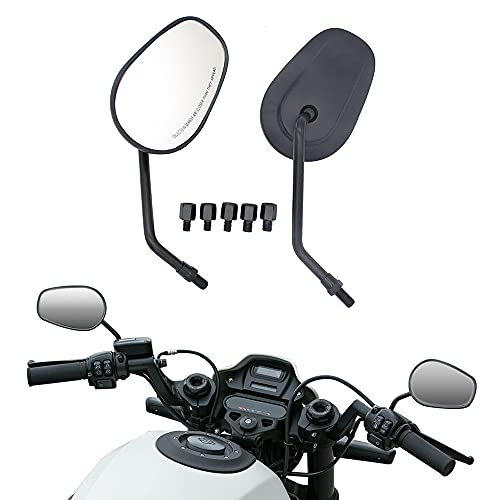 Universal Oval 8mm 10mm Motorcycle Rear View Side Mirrors for Honada Suzuki Cruiser Chopper Honda Yamaha kawasak by YOUNDERM - Used condition - US$26.65