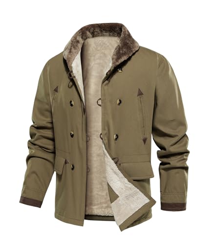 INVACHI Men's Winter Jacket with Multi Pockets Thick Thermal Fleece Lined Coat Work Cargo Jacket for Men3