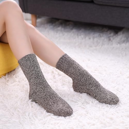 Image of LINEMIN Wool Socks for Women Winter Warm Hiking Thick Warm Cozy Boot Crew Gift Socks 5 Pairs