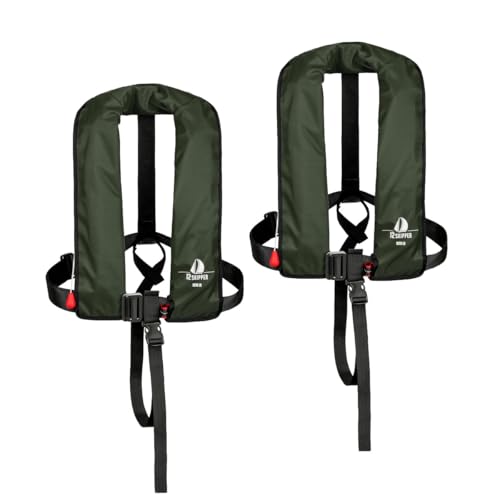 12skipper Lot de 2 Gilets de Sauvetage ISO 165N Vert Olive