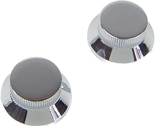 2X Metal Heavy-Duty Top Hat Style Guitar Knobs No-Mark, Chrome