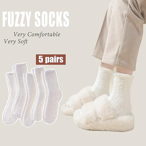 Ginmewrae Women's Fuzzy & Fluffy Warm Slipper Socks - Thick Home Sleeping & Winter Socks - Perfect2