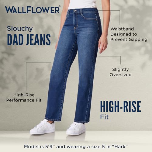 WallFlower Women's Dad Denim High-Rise Insta Vintage Juniors Jeans4