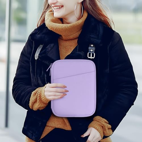 Image of Dadanism 8-9 Inch Tablet Sleeve Bag Carrying Case for iPad mini 7th /6th 8.3 inch, iPad mini 7.9 inch, Galaxy Tab A7 Lite /A9 8.7 inch, Remarkable Paper Pro Move 7.3 inch 2025, Tab M8 8 inch, Tab M9 9 inch, Grey Purple