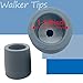 Crutch Tips - Replacement Walker Drive Cane or Commode Caps, 1 Inch, 8 Counts, Gray