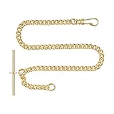 Hermann Jäckle T-Bar Taschenuhrkette rundpanzer vergoldet Made in Germany