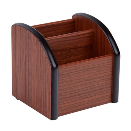 lurrose 木製ペンホルダー 多仕切り収納ボックス 軽量コンパクト 机上整理整頓 文房具収納 学校 オフィス用