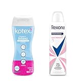 KOTEX Shampoo Íntimo 180 ml + REXONA Antitranspirante en Aerosol Tono Perfecto, 150 ml