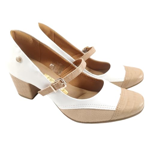 Sapato Conforto Firezzi Boneca Joanete Salto Médio 239541 Scarpin (Bistro, BR, Adulto, Numérico, M,