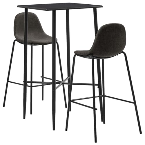 Taburetes de bar con mesa alta gris oscuro juego de comedor cocina 60x60x111cm de acero