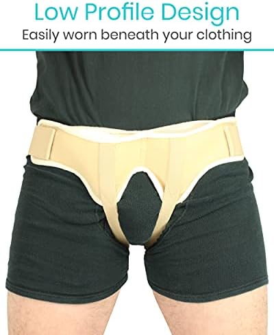 Vive Hernia Belt - Hernia Support Truss for Single/Double Inguinal or Sports Hernia - Two Removable Compression Pads & Adjustable Groin Straps - Surgery Recovery (Medium)