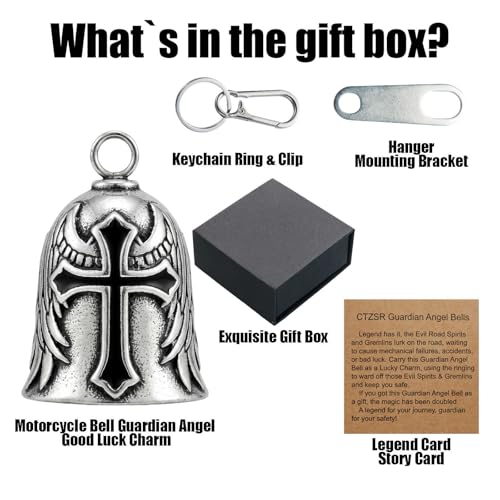 Image of Motorcycle Bell Guardian Angel Gremlin Lucky Charm Gift For Riders