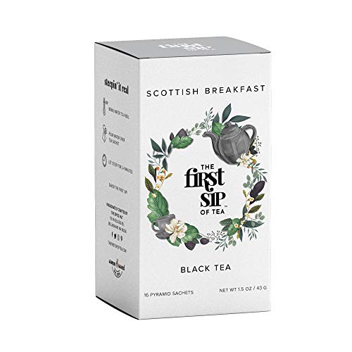 Scottish Breakfast Pure Black Tea, Pyramid Sachet Tea Bags, High Caffeine, Strong Black Tea For Morning, Unflavored - 16 Cups | The Spice Hut, First Sip Of Tea #TOP15
