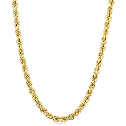 Kooljewelry 14k Yellow Gold Filled 3.2mm Rope Chain Necklace