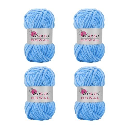 Image of Yankie Chenille Supersoft Velvet Yarn, Plushie & Blankie Yarn for Crochet, Knitting, Amigurumi & DIY Crafts (ICY Lavender, Pack of 4)