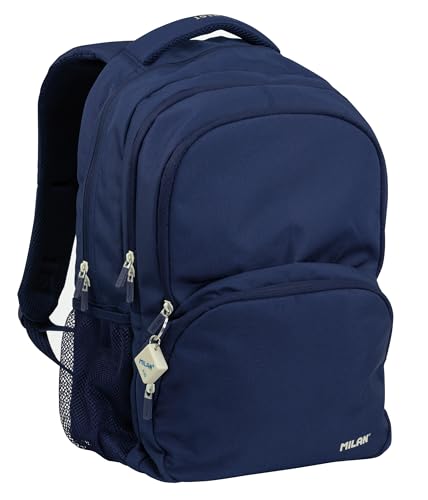MOCHILA ESCOLAR 4 CREMALLERAS (25L) SERIE 1918, AZUL MARINO MILAN
