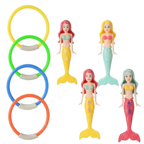 YFHUVB 8 Pcs Swimming Pool Toys Sinkieski Swimming Professional Pool Sinkers Dive Rings And Aquatic Figures Diving Equipment For Water Recreation And Skill Development Swimming Pool Accessories