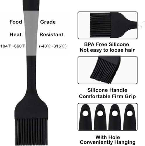 Image of Baskety Silicone Non-Stick Heat Resistant Basting Pastry Brush Grill Brush Oil Baking Brushes Multi Purpose Tools for Kitchen CookingSilicone Basting Brush 21cm