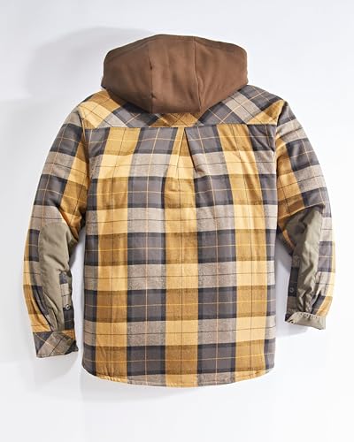 Venado Men's Reflex Quilt Lined Flannel Shirt Jacket with Hood - Reflective Winter Coat for Men3