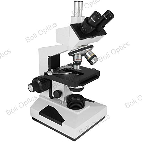 BoliOptics 40X-1500X Biological Compound Trinocular Microscope, LED Light, 10X and 15X Eyepieces, Achromatic Objectives, Abbe Condenser with Colored Filters for Students Hobbyists Schools Labs