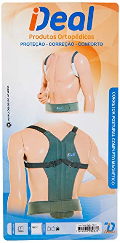 Ideal Produtos Ortopédicos, Corretor Postural Completo Magnético, Preto, Tamanho: G
