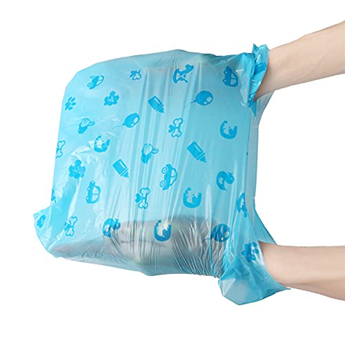 Disposable Diaper Bags with Easy-Tie Tabs, 200 Count Degradable Diaper Trash Bags or Pet Waste Bags, With Cute Pattern Unscented Biodegradable Diaper Sacks