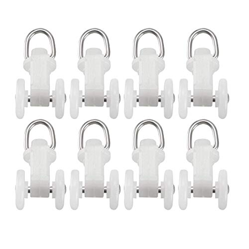 Rollos de cortina de plástico con dos ruedas para cortina de ducha de 12 mm de diámetro, 50 unidades