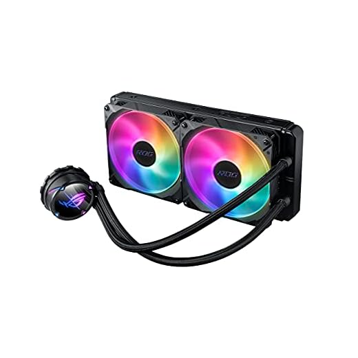 ASUS ROG Strix LC II 280 ARGB all-in-one liquid CPU cooler(AIO) with Aura Sync, AMD AM4/TR4, and Intel LGA 1150/1151/1155/1156/1200/2066 support, dual ROG 140 mm addressable RGB radiator fans
