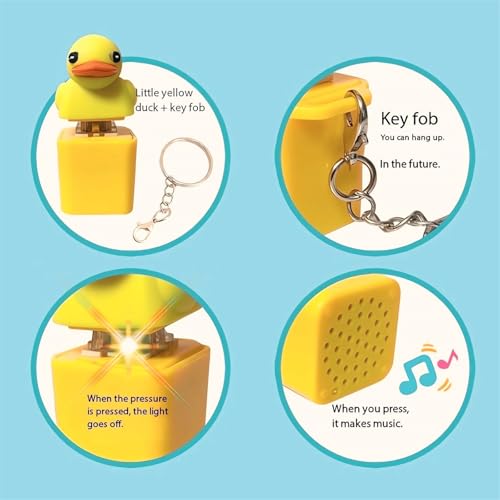 Image of Quackey Fidget Toy That Quacks Quacking Duck Fidget Toy Keychain Stress Reliever Squeaky Anxiety Stress Relief Toy Duck Keyboard Keycaps That Quack Button Fidget Key Board Clicker Sensory Toys