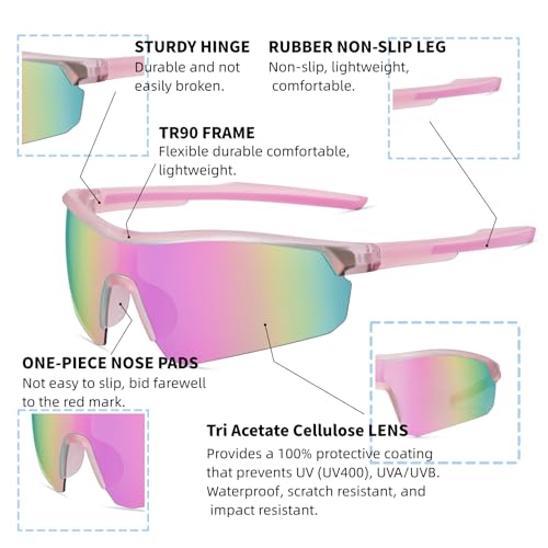 Kids Polarized Sunglasses for Boys Girls 3-12,TR90 Youth Sun glasses for Baseball Cycling Softball Golf3