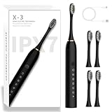 Elektrische Zahnbürste, Schallzahnbürste für Erwachsene und Kinder, Schallzahnbürsten mit 4 Bürstenköpfen 42000 VPM 6 Modi, Electric Toothbrush, Integrierter 2-Minute