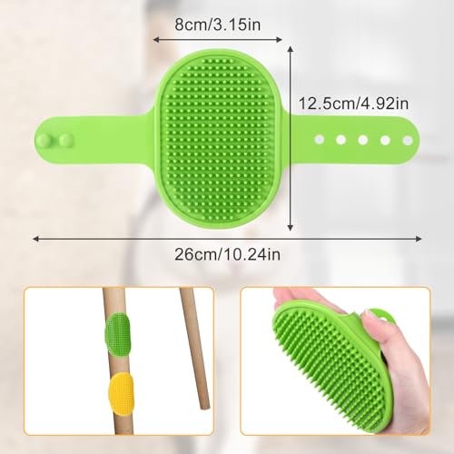 Image of 4Pcs Adjustable Cat Self Groomer, Silicone Cat Brushes for Indoor Cats Grooming Self Cleaning, Cats Face Scratchers Massager for Corner Scratcher, Pet Supplies (Green & Yellow)