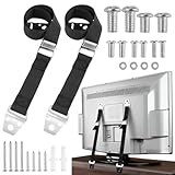 2 Stück TV Kippsicherung, Verstellbar Kippsicherung Fernseher mit Schrauben, für Kleinkinder und Haustiere, Einfach zu Installieren, Kippsicherung Möbel für Fernseher, Regal und Schrank