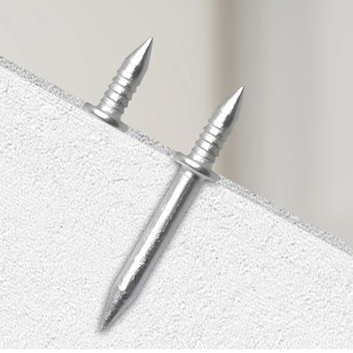 500 clavos de doble cabeza sin costura, clavos galvanizados para zócalos con 5 mangas para profesionales miniatura 2