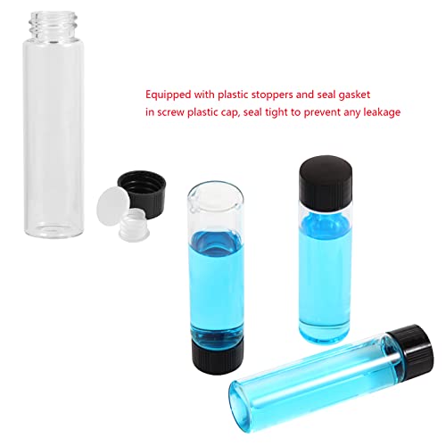 Cadbibe 20Ml Clear Glass Vials With Screw Caps And Plastic Stoppers, Small Liquid Sample Vial, Leak-Proof Vial, 50Pcs #TOP1