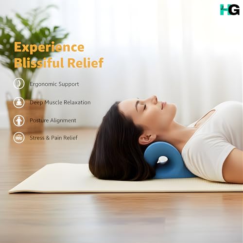 Image of Neck Relaxer Support Stretcher for Pain Relief Cervical Traction Device Shoulder Relaxer for Tmj Pain Relief, Cervical Spine Alignment, Chiropractic Neck Rest Pillow for Spine Alignment