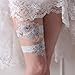 Bridal Garter Set for Wedding - Rhinestone Flower Lace Garters for Bride, Blue Floral Keepsake and Toss Garter Set, Handmade Wedding Accessories
