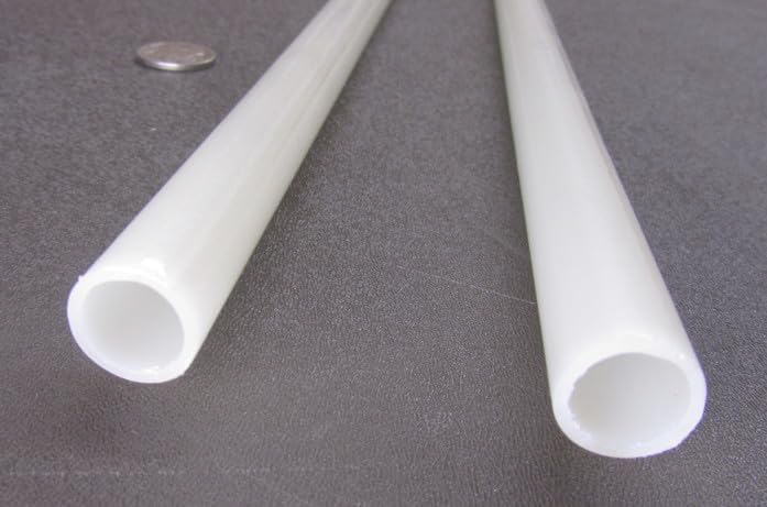 Natural Nylon Extruded Round Tubing .625" (5/8") OD x .500" (1/2") ID x 5 Ft. Length 2 pcs 10 Ft