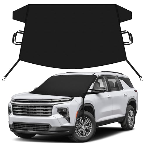 Image of EcoNour Car Snow Cover Compatible for Chevrolet Traverse | Windshield Cover for Ice and Snow with S-Hook Straps | Heavy-Duty 600D Oxford Winter Car Cover, Waterproof & Anti-Slip