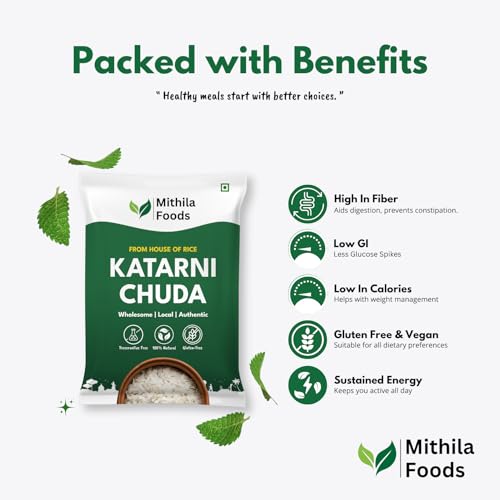 Image of MITHILA FOODS 1 Kg Pure Bhagalpuri Katarni Chuda (Poha) | 100% Natural, Freshly Packed, Rich in Aroma & Taste | Dahi Chura, Chura Pulav | Authentic Traditional Cultural Flavor From Bihar
